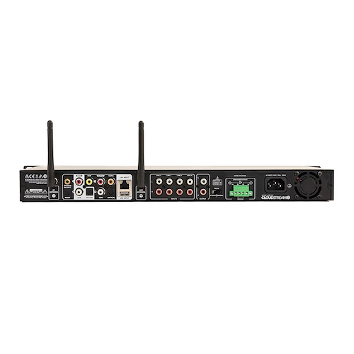 Apogee D-800 DSP CloudStream vista frontal con panel OLED